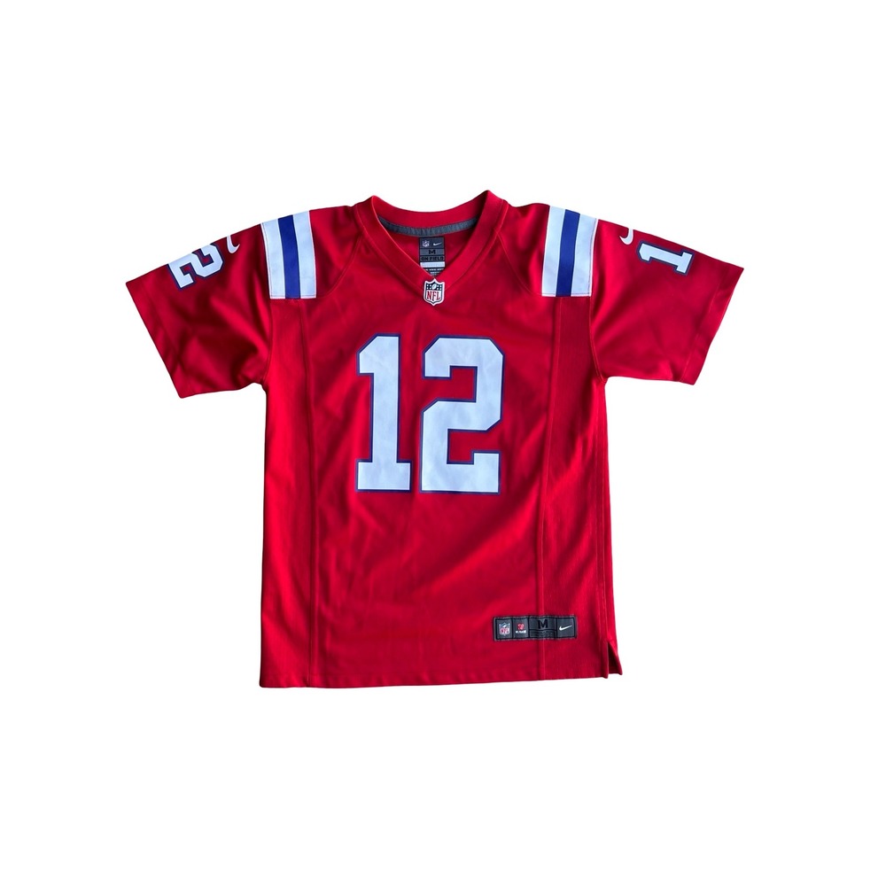 Nike Tom Brady New England Patriots Red Jersey Kids Medium 10-12 NFL Football